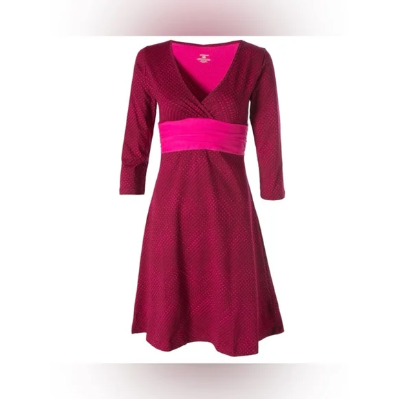 Patagonia Wrap Style Dress Pink Print Fit and Flare Smal - Picture 3 of 8